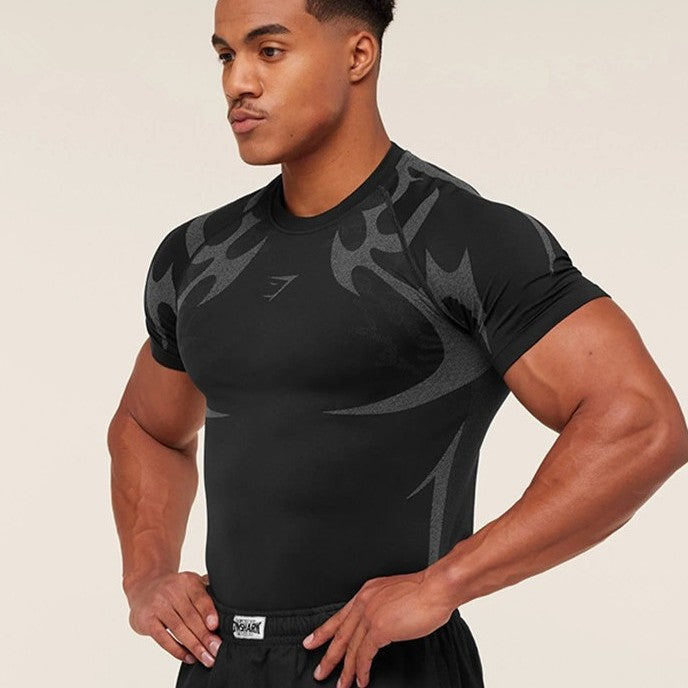Herren nan nahtloses formgR&Bendes Funktionsshirt mit Kompressionseffekt und ergonomischen Muskelzonen R&B