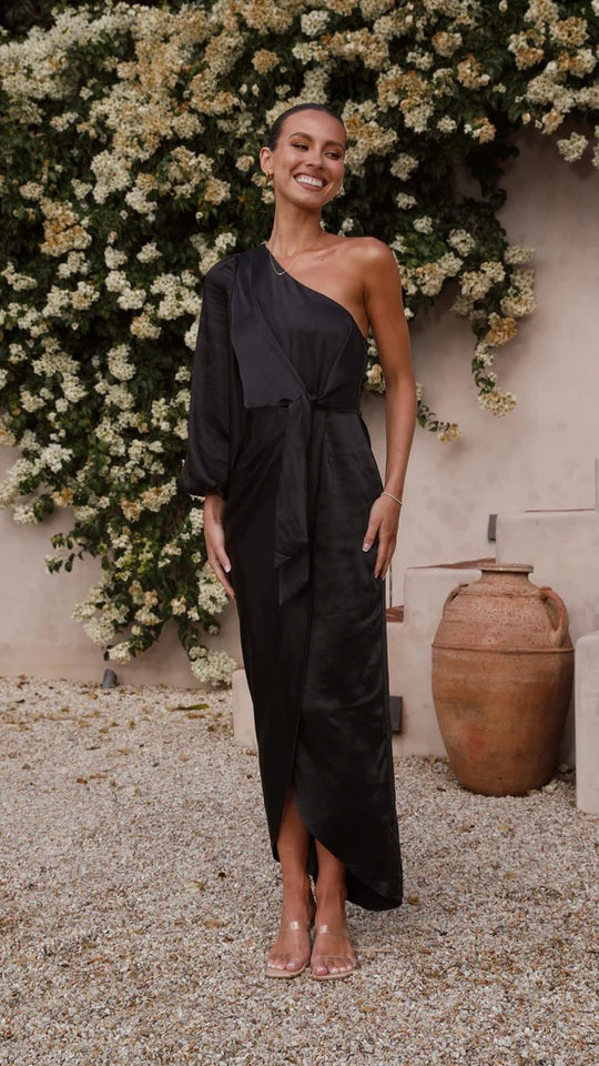 Damen Wickelkleid mit asymmetrischem Design und elegantem Taillengürtel R&B