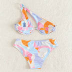 Damen BikinSet mit asymmetrischem Oberteil und hohem Taillenbereich R&B