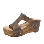 Damen Wedge-Pantoletten mit verstellbarem Riemendesign und komfortablem Fußbett