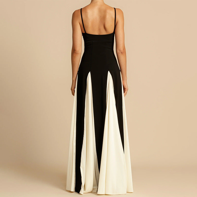Damen Elegantes Maxi-Kleid mit tiefem V-Ausschnitt und seitlichen Drapierungen R&B