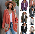Damen Grobstrickjacke mit lässigem Schnitt und tiefen Taschen