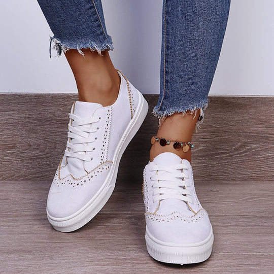 Damen lässige Sneaker mit edlen Perforationen R&B