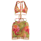 Damen Bikiniset mit verstellbaren Trägern und floralem Design R&B