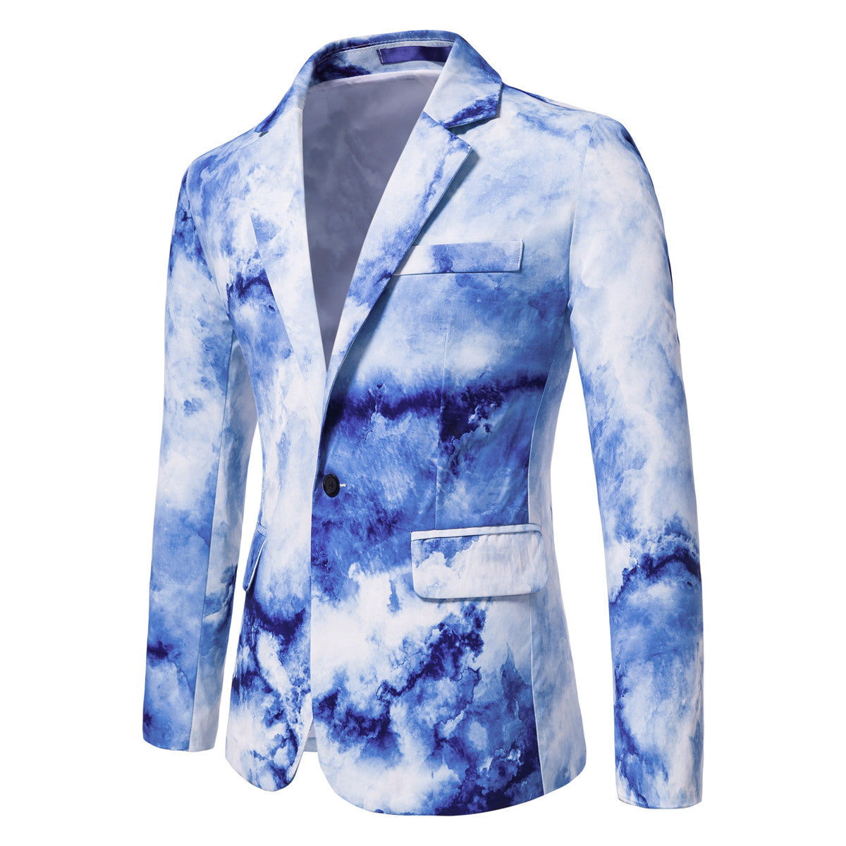 Herren eleganter Blazer im modernen Wolkenmuster