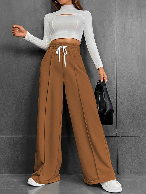 Damen weite Freizeit-Hose mit elastischem Bund und seitlichen Taschen R&B