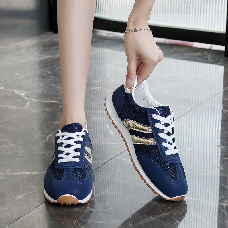 Damen Sportliche Sneakers mit modischen Metallic-Akzenten R&B