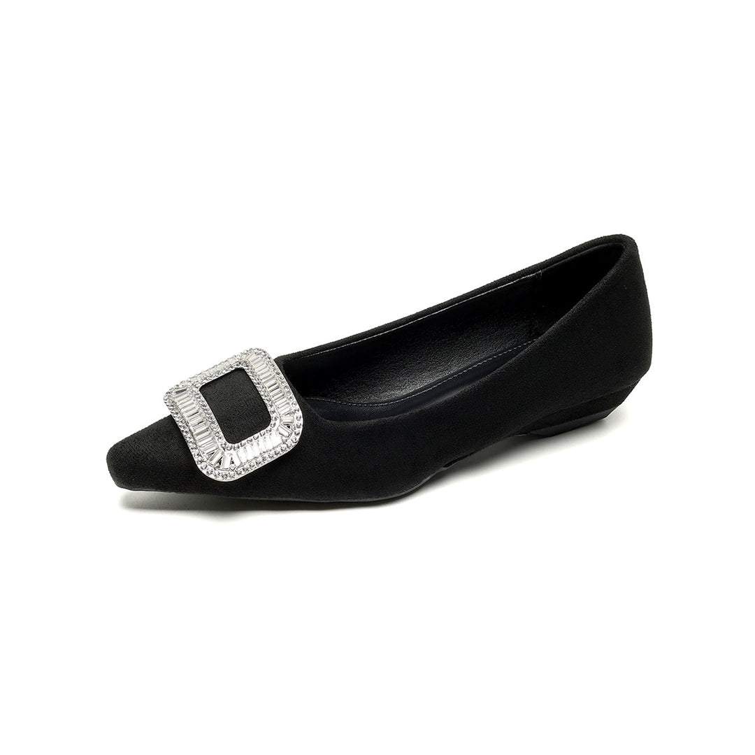 Damen elegante Ballerinas mit funkelnder Schnallenverzierung R&B