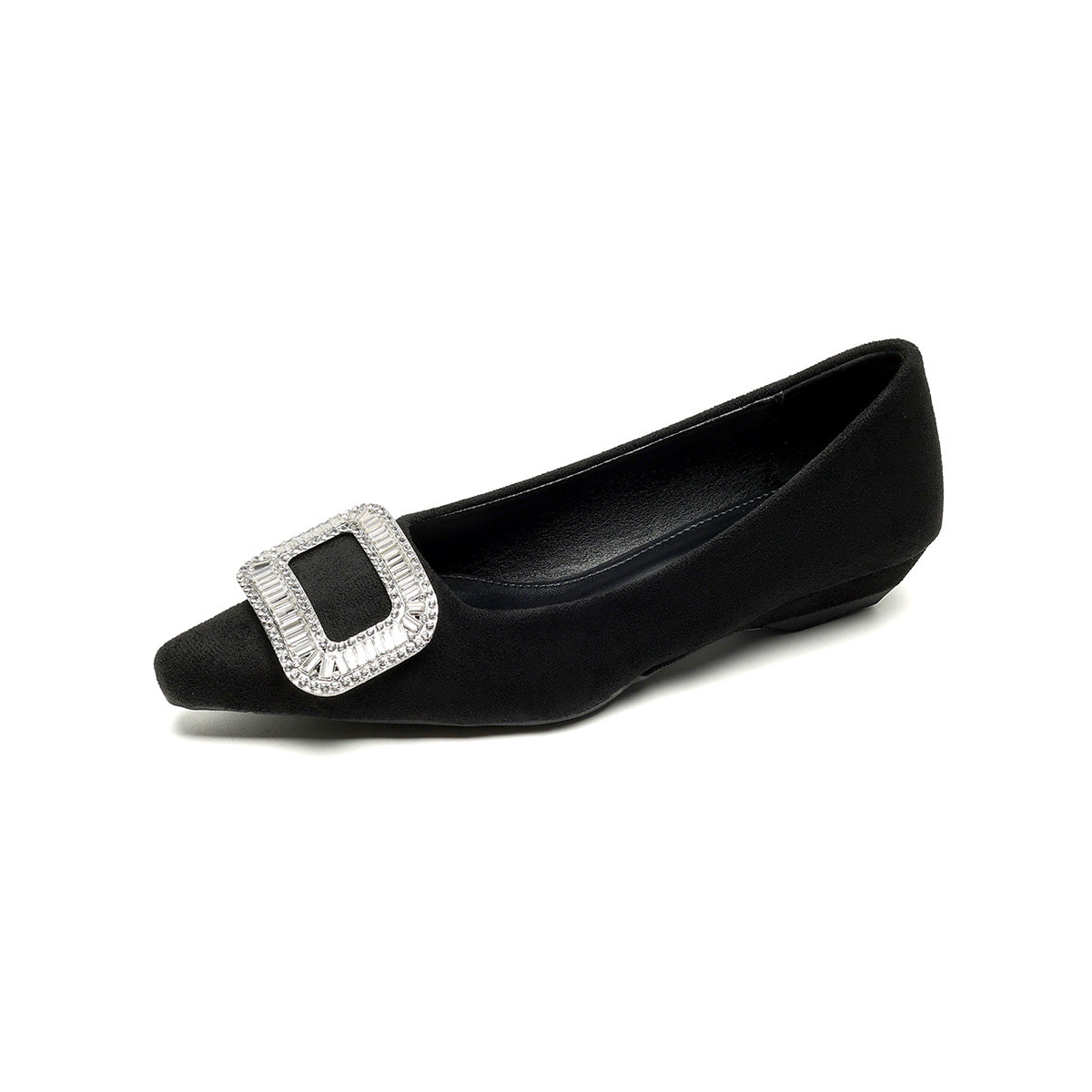 Damen elegante Ballerinas mit funkelnder Schnallenverzierung