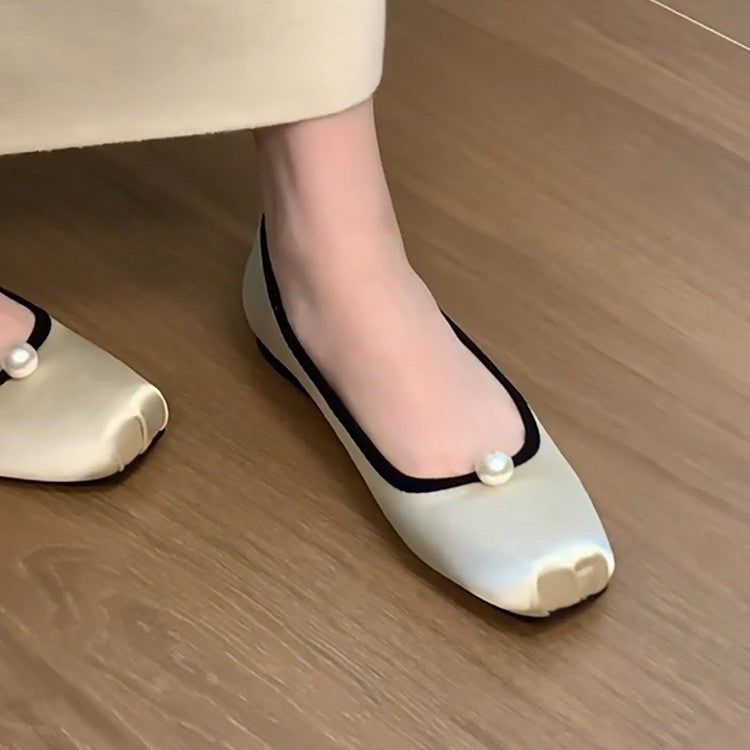 Damen Ballerina-Schuhe mit hochwertiger Perlenschmuck und elegantem Schnitt