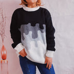 Damen Strickpullover mit modernem Farbverlauf und lässigem Schnitt R&B