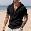 Herren lässiges Kapuzenshirt mit Knopfleiste und modischem Design R&B