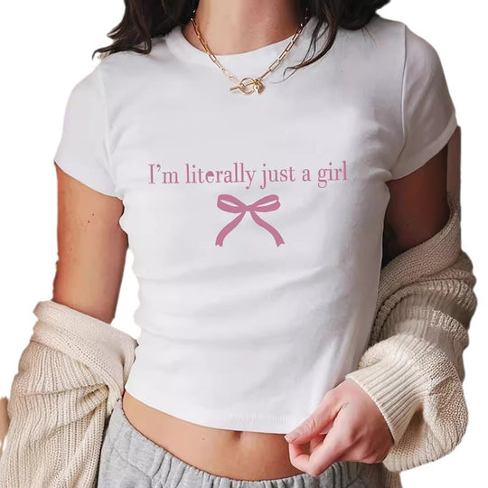 Damen Kurzarm T-Shirt mit aufgedrucktem Lippenmotiv R&B