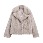 Damen modischer Fellblazer R&B