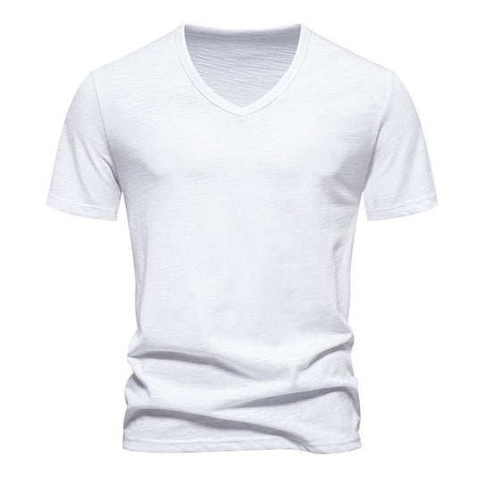 Herren V-Ausschnitt T-Shirt aus atmungsaktiver Baumwolle mit komfortablem Sitz R&B