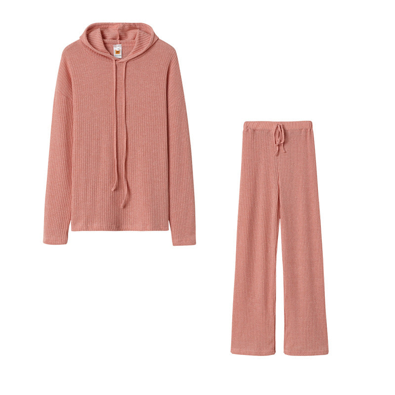 Damen Relaxed Fit Sweater-Set mit Kapuze und weiten Hosen R&B