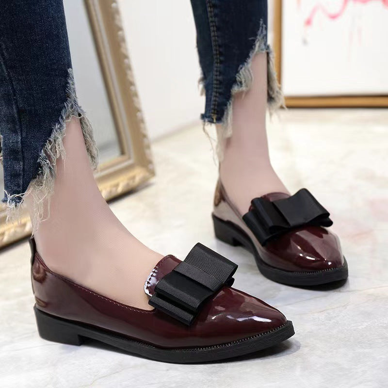 Damen Ballerinas aus Hochglanz-Leder mit eleganter Schleifen-Applikation R&B