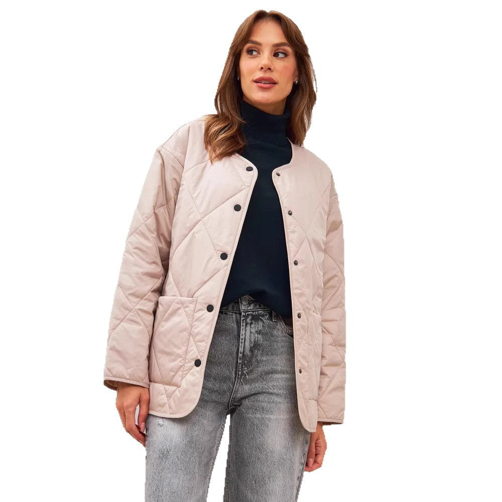 Damen gesteppte Freizeitjacke mit hoch geschlossenem Kragen und modischem Schnitt R&B