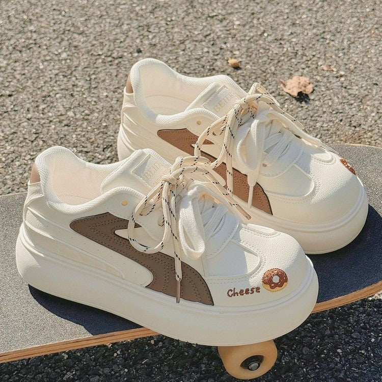 Damen Chunky Sneakers mit verspieltem Donut-Motiv und komfortabler Plattform-Sohle R&B