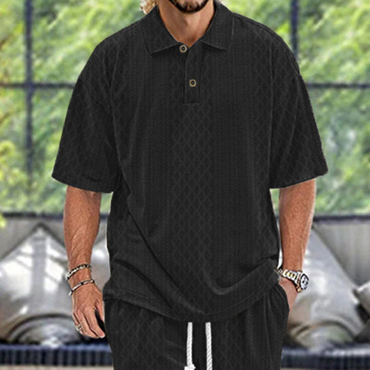 Herren Polohemd mit strukturiertem Design und bequemer Passform R&B