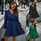 Damen kurzes Kleid mit lässigem Schnitt und Volantdetails R&B