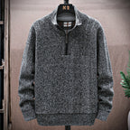Herren Strickpullover mit Stehkragen und halbem Reißverschluss