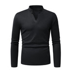 Herren Langarm-Henley-Shirt mit strukturierter Oberfläche