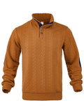 Herren Strickpullover mit hohem Kragen und strukturiertem Muster R&B