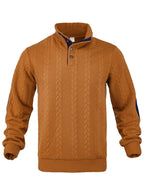 Herren Strickpullover mit hohem Kragen und strukturiertem Muster R&B