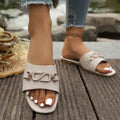 Damen Komfortable Mules mit modischer Ketten-Applikation R&B