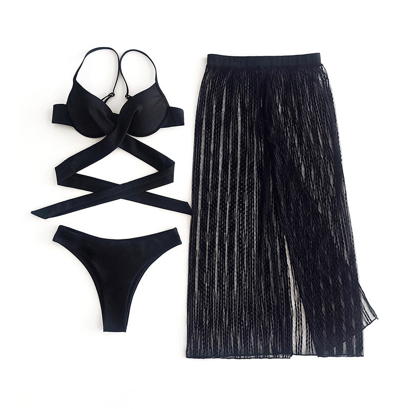 Damen Bikiniset mit elegantem Transparenz-Rock R&B