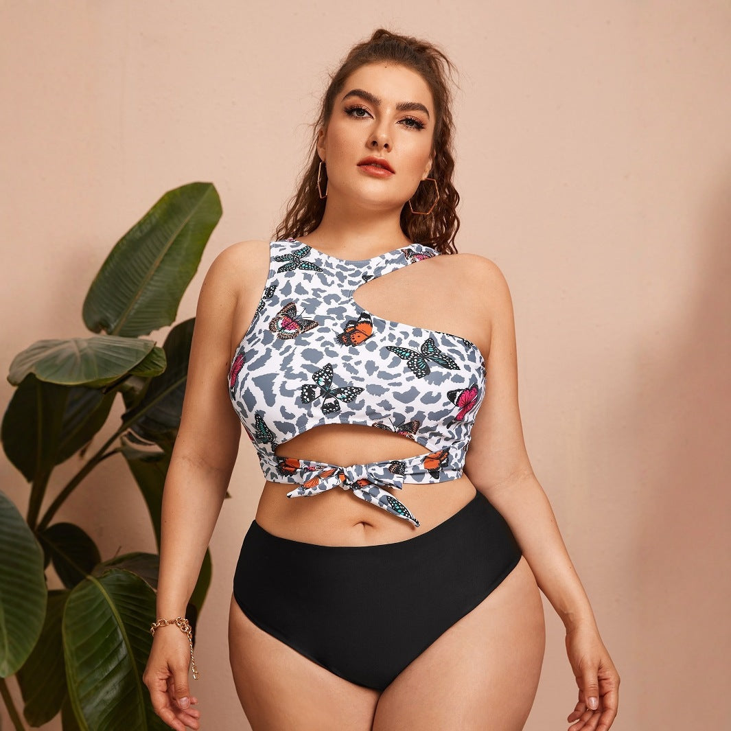 Damen Crop-Bikini-Oberteil mit modischem Bindedesign R&B