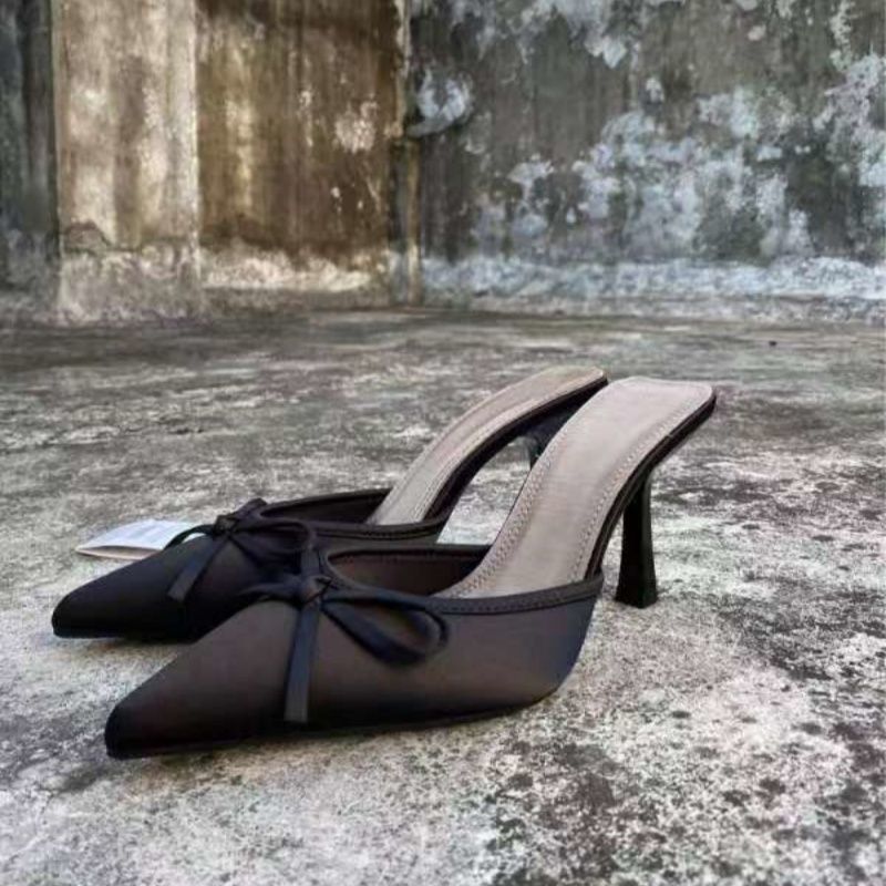 Damen elegante Slingback-Pumps mit feiner Schleifenverzierung R&B