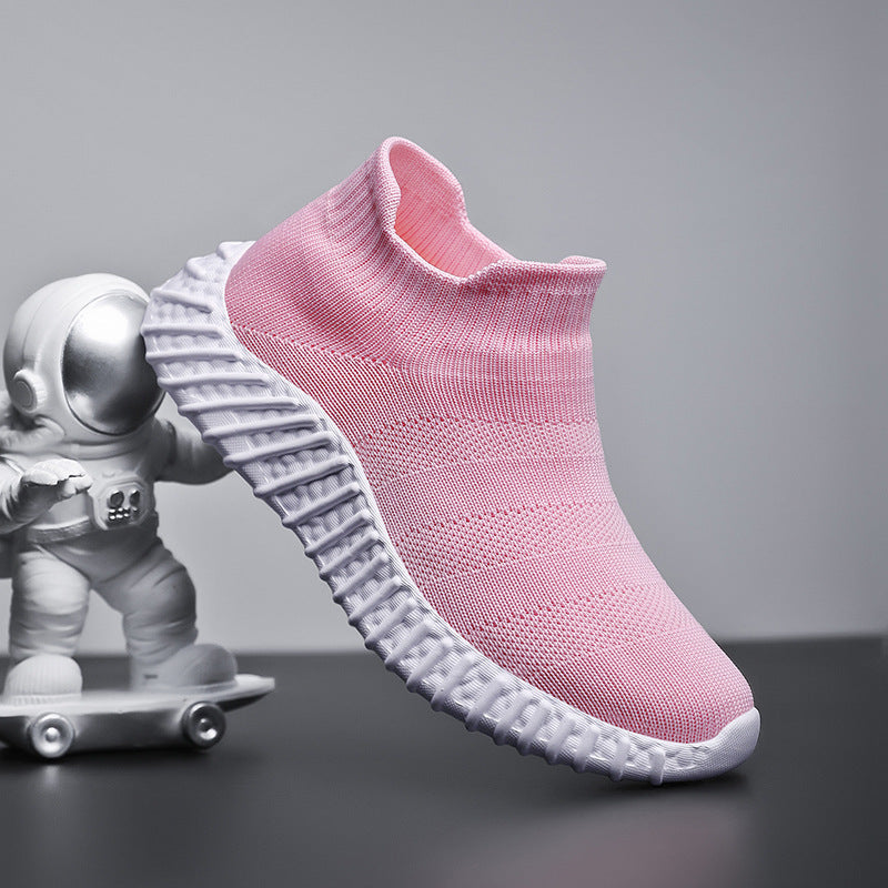 Damen Strick-Sneaker mit elastischem Abschluss und rutschfester Sohle