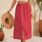 Damen Maxirock mit floralem Design und Knopfdetails R&B