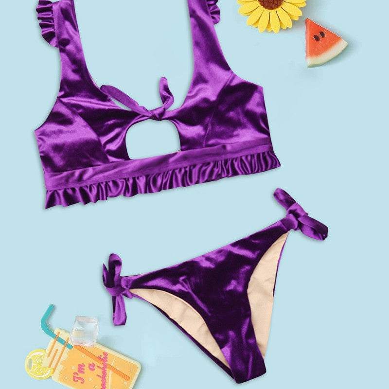 Damen Bikini-Set mit dezentem Cut-Out und Rüschendetails R&B