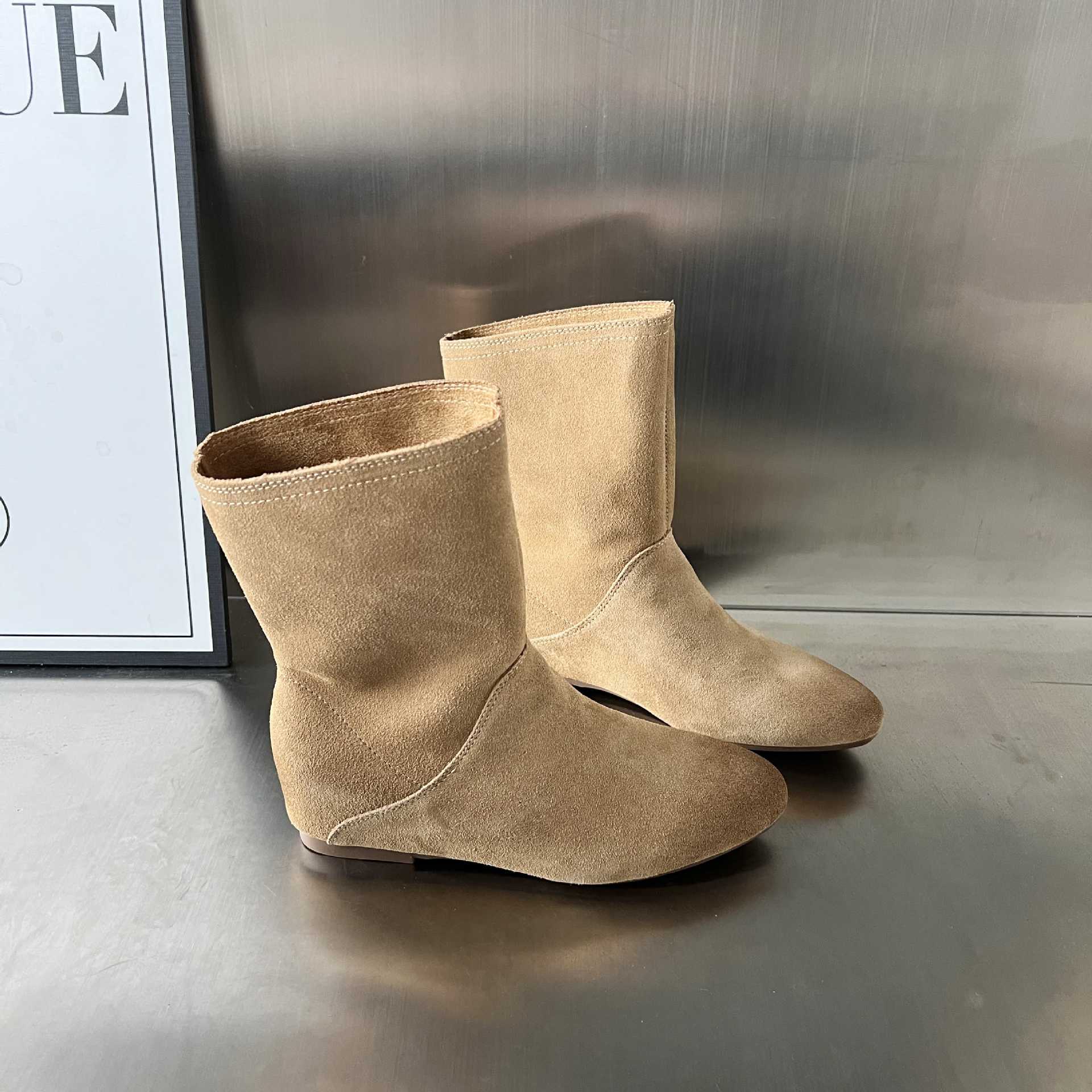 Damen stilvolle Ankle Boots aus hochwertigen Veloursleder R&B