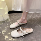 Damen praktische Ballerina-Schuhe mit Perlenverzierung R&B