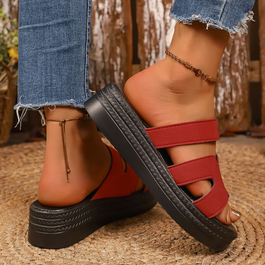 Damen Wedge-Pantoletten mit komfortablem Riemendesign und atmungsaktiver Sohle R&B