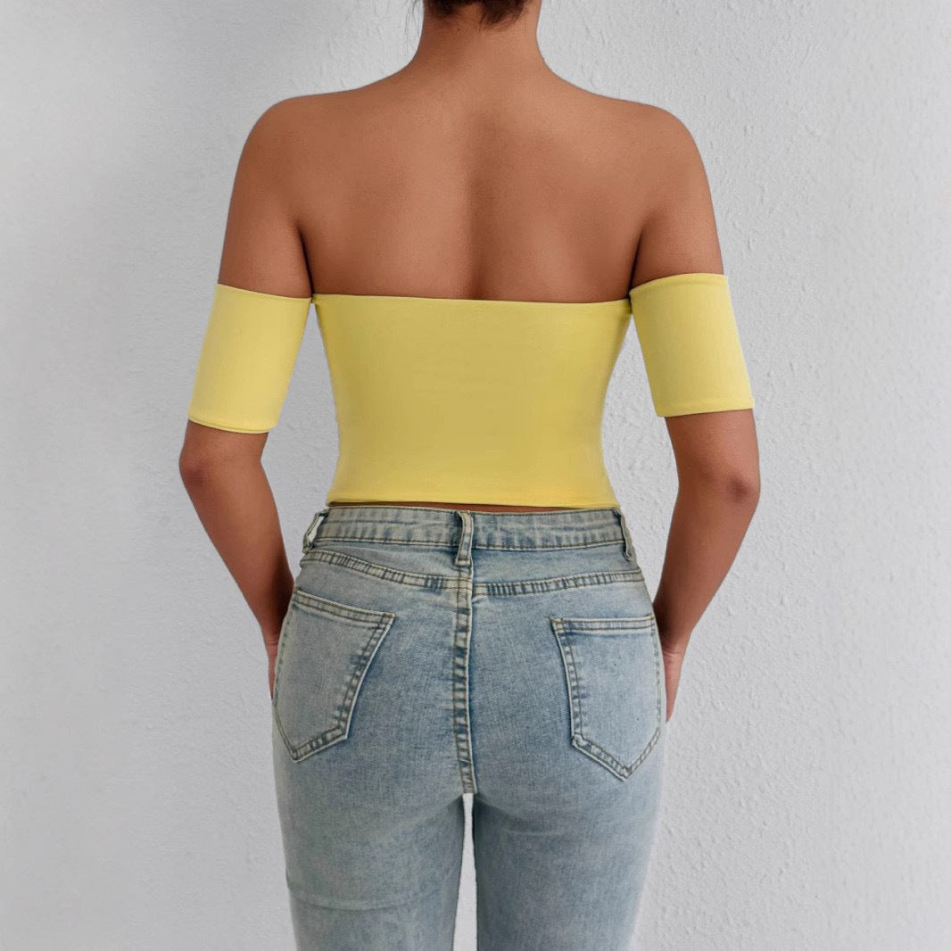 Damen Off-Shoulder Top mit figurformendem Schnitt R&B