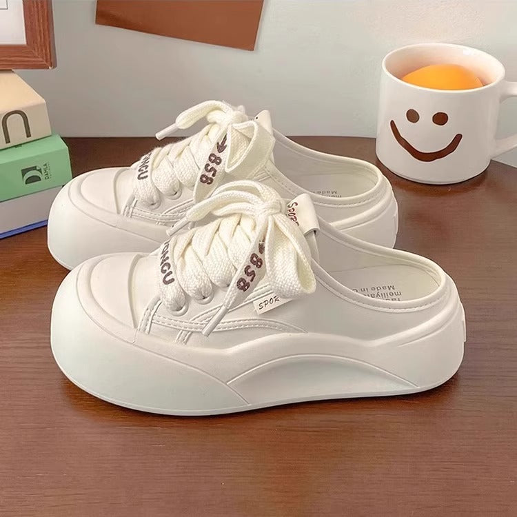 Damen Trendige Plateau-Sneaker mit flexibel einstellbarem Schnürsystem und atmungsaktiver Sohle R&B