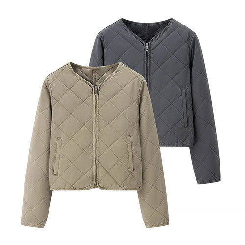 Damen gesteppte Übergangsjacke mit praktischen Taschen und elegantem Stehkragen R&B