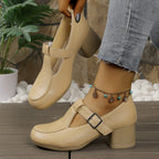 Damen elegante Absatzsandalen mit modischer Schnallenoptik R&B