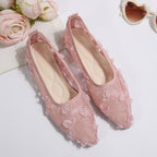 Damen elegante Ballerinas mit floralem Spitzen-Design R&B