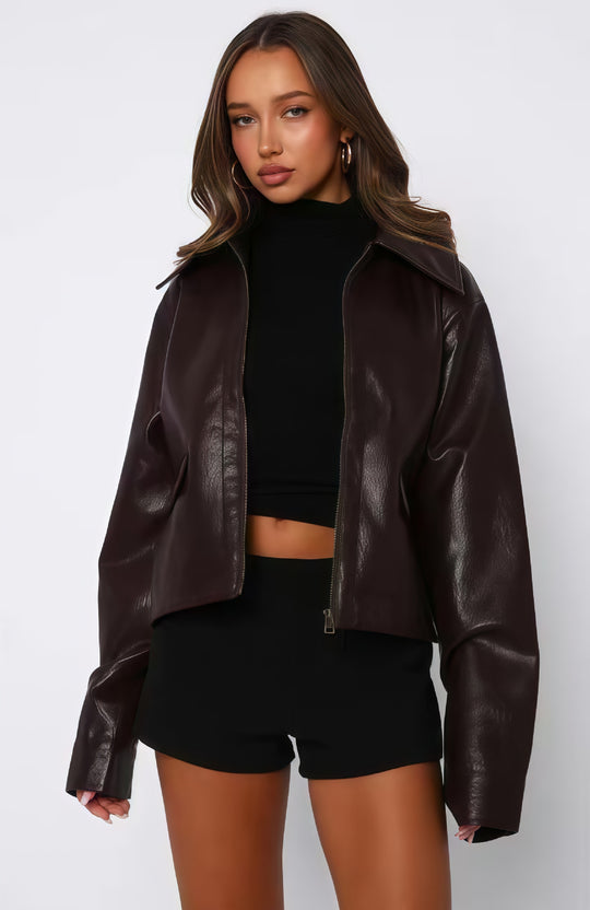 Damen elegante cropped jacke im minimalistischen Stil R&B