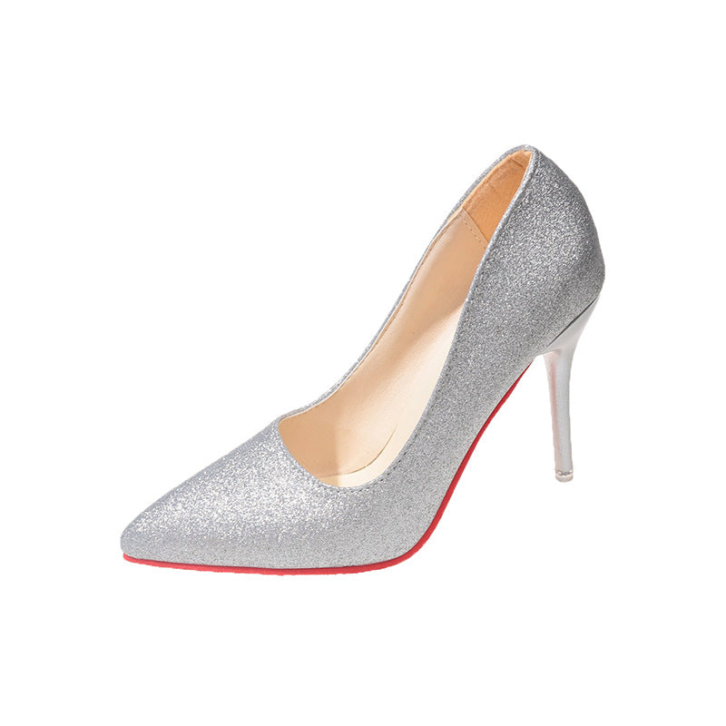 Damen Glitzernde High Heels mit elegantem spitzem Design und rutschfestem Fußbett R&B