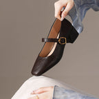 Damen Ballerina-Schuhe mit elegantem Riemchen und dekorativem Schnallen-Detail