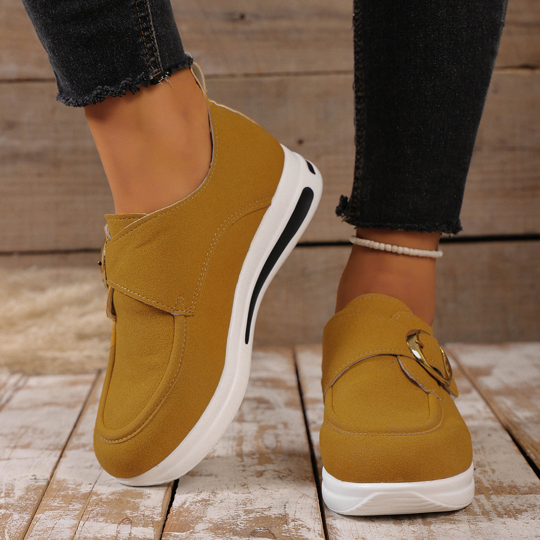 Damen bequeme Slipper mit modischem Schnallen-Detail R&B