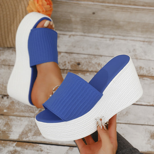 Damen Wedge-Pantoletten mit komfortablem Fußbett und flexiblem Obermaterial R&B