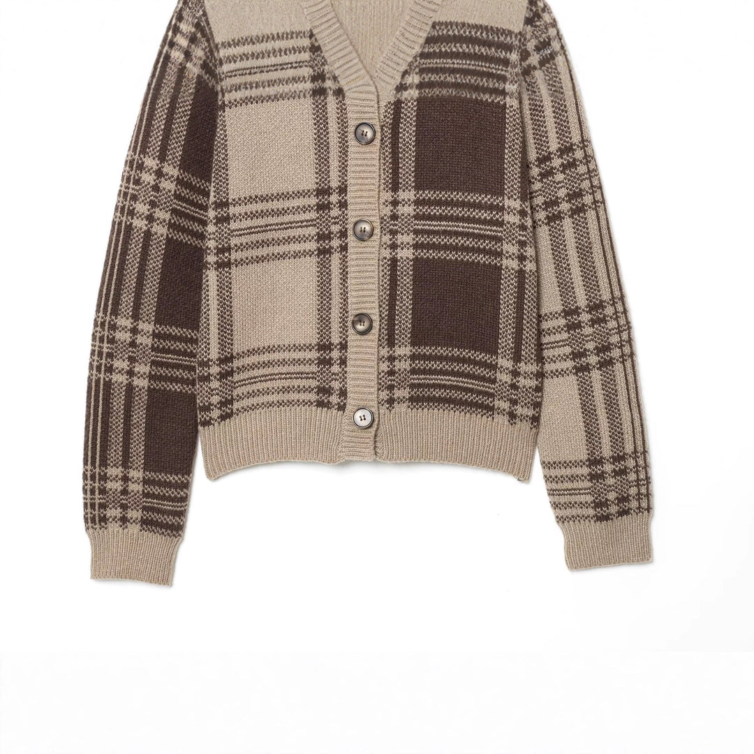 Damen Gemusterte Strickjacke mit Knopfdetails R&B